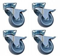 Koła 75 mm kółka zestaw 4 szt. 240 KG NIE RYSUJĄ gumowe obrotowe