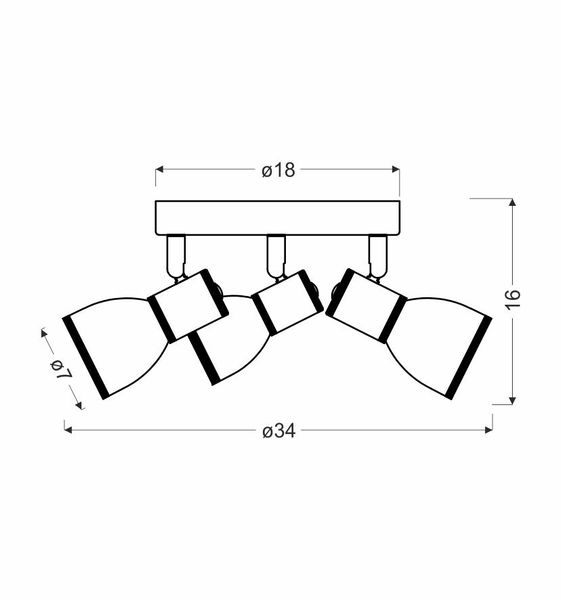 Fido plafon 3x40W E14 biały+chrom zdjęcie 2