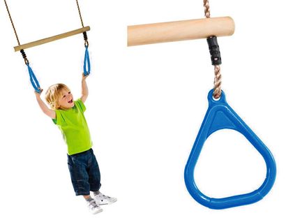 Huśtawka Trapez Gimnastyczny dla Dzieci JF niebieskie