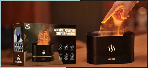 NAWILŻACZ POWIETRZA DYFUZOR LAMPKA NOCNA LED EFEKT PŁOMIENIA KOMINEK na Arena.pl