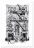 Plakat szkic ilustracja kamienica New York 70x100 cm
