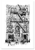 Plakat szkic ilustracja kamienica New York 70x100 cm