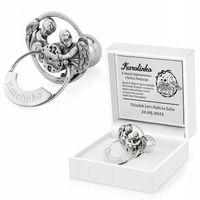 Srebrny SMOCZEK 925 Aniołki Chrzest PREZENT GRAWER