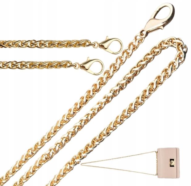 Pasek Złoty Do Torby Torebki Łańcuch Długi Metal zdjęcie 12