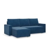 Narożnik z funkcją spania, sztruks, Union, 231x142x92, granat | TYLETEGOTU