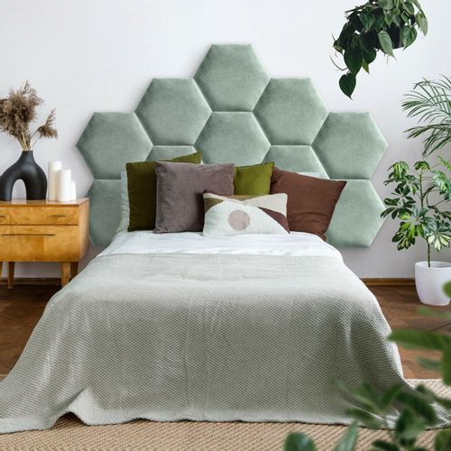 PANELE TAPICEROWANE PLASTER MIODU Heksagon MIĘTOWY 26cm x 30cm na Arena.pl