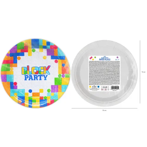 Talerzyk papierowy Klocki 7cali 6szt na Arena.pl