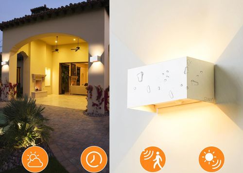 Lampa zewnętrzna LED CELAVY 2 szt. z czujnikiem ruchu IP65 ścienna biała na Arena.pl