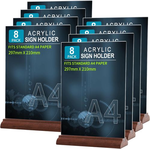 Uchwyt na tabliczki akrylowy stojak na menu A4 Srvnpioy zestaw 8 sztuk na Arena.pl