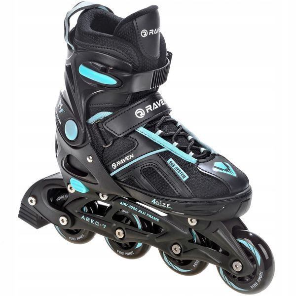 Rolki regulowane RAVEN Pulse Black/Cyan 33-36 zdjęcie 1
