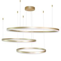 Złota lampa wisząca Halo LED 130W 3000k rings nad stół do jadalni