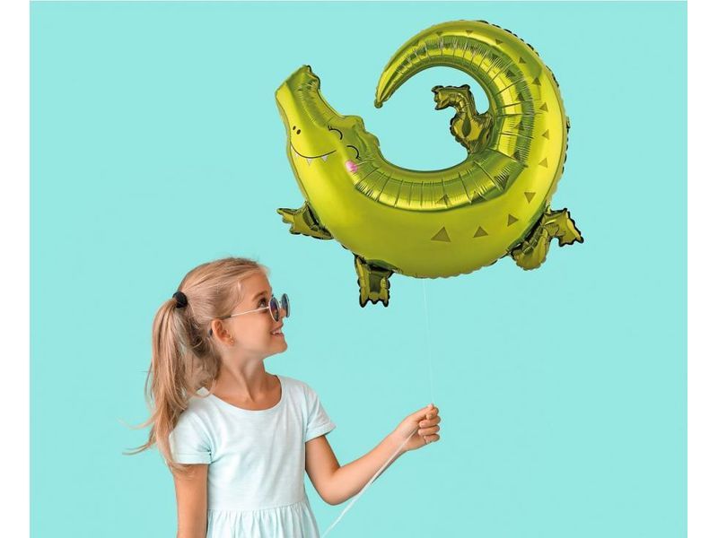 Balon foliowy „Krokodyl”, 80 cm x 71 cm [balon na hel] zdjęcie 2