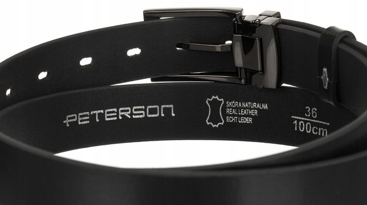 PETERSON męski pasek do spodni garnituru skórzany elegancki + pudełko zdjęcie 8