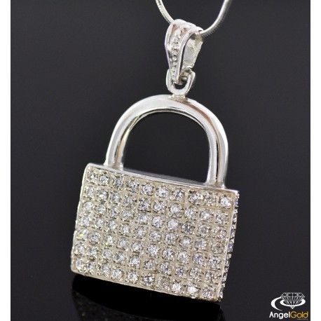 SREBRNY WISIOREK KŁÓDKA Z CYRKONIAMI PRÓBA SREBRA 925 na Arena.pl