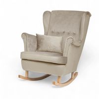 Beżowy Fotel Bujany Uszak + Poduszka GRATIS