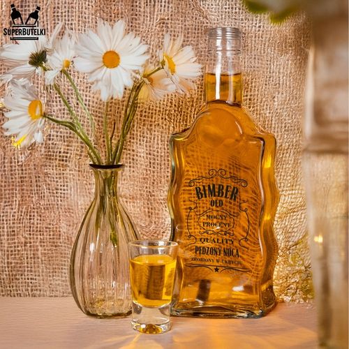 5x BUTELKI na BIMBER NALEWKI WÓDKĘ WHISKY z NADRUKIEM Butelka FALA 500 ml na Arena.pl