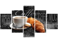 75CM 120 OBRAZ 5 ELEM CZARNA KAWA ŚCIENNY DRUK