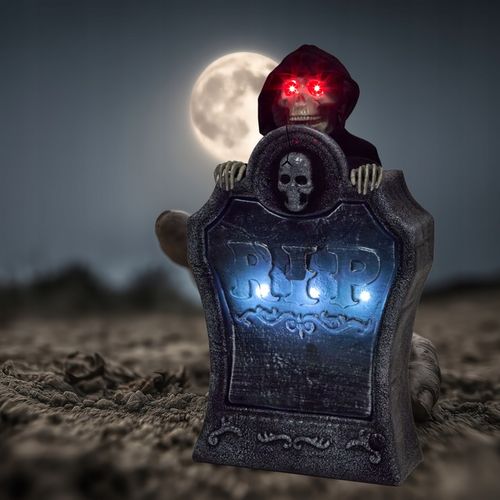 GRÓB NA HALLOWEN NAGROBEK Z WYSKAKUJĄCYM TRUPEM EFEKTOWNA DEKORACJA na Arena.pl