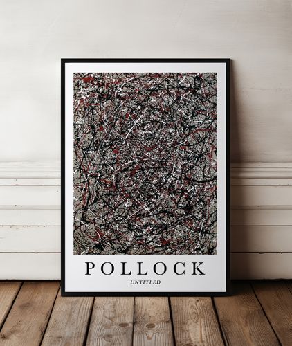 Plakat Jackson Pollock abstrakcja 21x30 cm w czarnej ramie na Arena.pl
