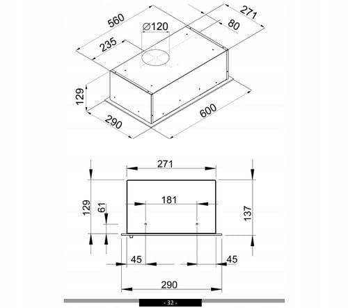 Okap podszafkowy Amica OMC6217B Czarny 175 m3/h 65 dB na Arena.pl