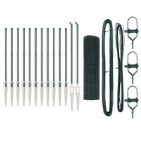 Ogrodzenie z słupkami Zielony 0.6 x 25 m Stal