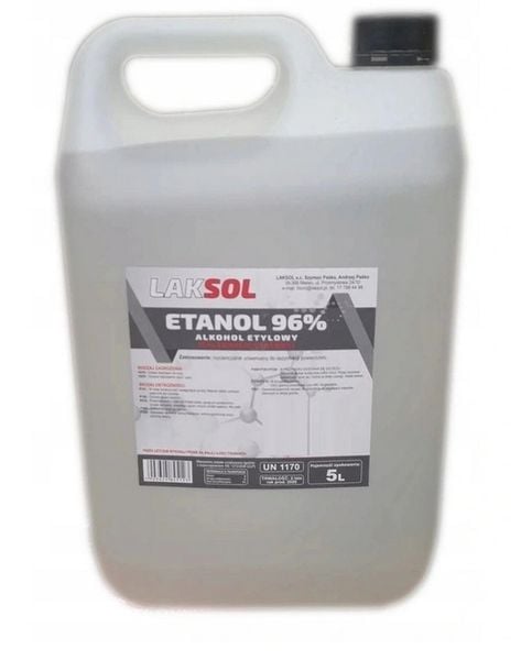 ETANOL ALKOHOL ETYLOWY 96% 5L zdjęcie 1