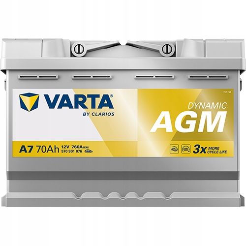 AKUMULATOR SAMOCHODOWY VARTA SILVER AGM E39 START-STOP 70AH 760A A7 zdjęcie 3