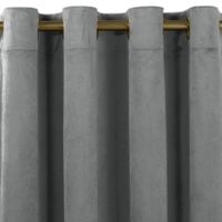 Zasłona VILA velvetowa na złotych przelotkach 400x270 grafitowa Homede