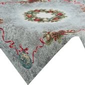 Obrus dekoracyjny nakładka gobelin 100x100 popiel czerwony święteczny