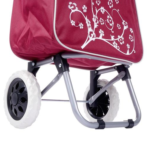 Wózek Zakupowy Torba Zakupowa Bordowa na Kółkach z Uchwytem na Zakupy na Arena.pl