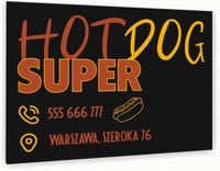 nadruk UV TABLICZKA reklamowa aluminiowa HOT DOG FAST FOOD dibond 40x30