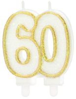 Świeczka cyfra złota 60