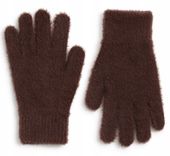 Brąz rękawiczki zimowe damskie miękkie ELEGANCKIE ciepłe Palczatki -
