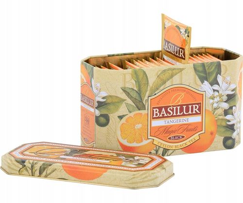 Basilur TANGERINE czarna herbata MANDARYNKA torebki PUSZKA - 20 x 2 g na Arena.pl