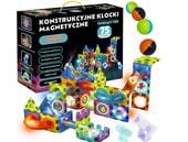 KLOCKI MAGNETYCZNE KONSTRUKCYJNE ŚWIECĄCY TOR 75el 3D MAGNETIC EDUKACYJNE
