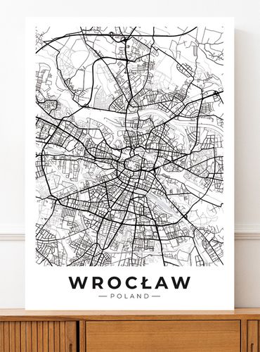 Plakat mapa plan miasta Wrocław 70x100 cm na Arena.pl