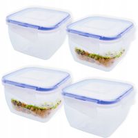 POJEMNIK NA ŻYWNOŚĆ PLASTIKOWY Z POKRYWKĄ PUDEŁKO SZCZELNY 0,9L ZESTAW