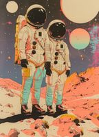Plakat 13x18cm Astrounauci Kosmonauci
