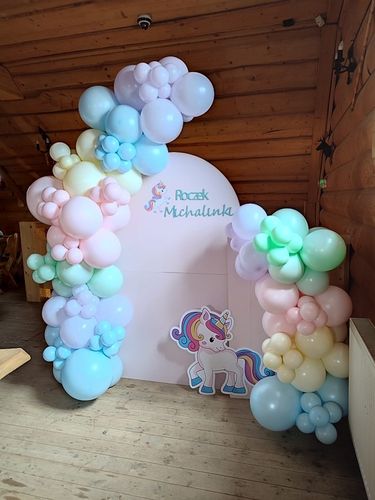 Balony Pastelowe Dekoracje Balonowe Urodzinowe Komunia Chrzest Błękit na Arena.pl