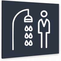 Tabliczka DIBOND PRYSZNIC MĘSKI Tablica ATRACYTOWA nierdzewna NADRUK UV