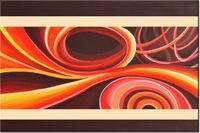 100 70CM OBRAZ PŁÓTNO POMARAŃCZOWY WIR PŁÓTNO RAMA