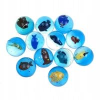 12x PIŁECZKI PIŁKI KAUCZUKOWE SKACZĄCE ZWIERZĘTA WODNE RYBKI MORSKIE 45mm