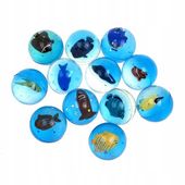 12x PIŁECZKI PIŁKI KAUCZUKOWE SKACZĄCE ZWIERZĘTA WODNE RYBKI MORSKIE 45mm