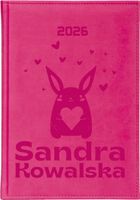 Kalendarz tygodniowy A6 2026 dużo wzorów TERMINARZ z grawerem imieniem