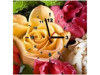 40X40CM ZEGAR ZROSZONA RÓŻA OBRAZ