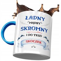 Kubek Błękitny Dla Skoczka Ładny Mądry Skromny Z Nadrukiem Ze Zdjęciem