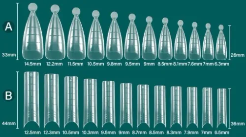 ZESTAW Formy DUAL DO AKRYLOŻELU 12 rodzajów MIGDAŁ pędzelek zaciskarka na Arena.pl