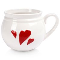 Duży Kubek Porcelanowy do Picia Herbaty Ziół Kawy Czekolady Podgrzewania XL