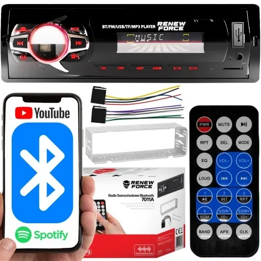 Radio samochodowe FM USB MP3 Bluetooth 1DIN PILOT zdjęcie 1