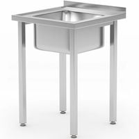 basen zlew jednokomorowy budget line stal 600 x 600 x 850 cm - hendi 816752